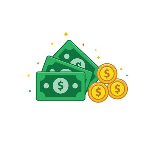 Money Vector Illustration Money Cute Drawing, Money Cartoon Drawing, Money Illustration Graphics, Drawing Of Money, Money Illustration Art, Money Vector Illustration, Money Animation, Money Cartoon, Cartoon Money