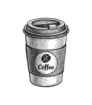 Ink sketch of paper cup with coffee. #AD , #advertisement, #sketch, #Ink, #paper, #coffee, #cup Coffee Pencil Drawing, Drinking Coffee Sketch, Paper Cup Drawing, Coffee Mug Sketch, Coffee Cup Sketch, Drawing Coffee Cup, Cup Sketch, Advertisement Drawing, Ink Drawing Ideas