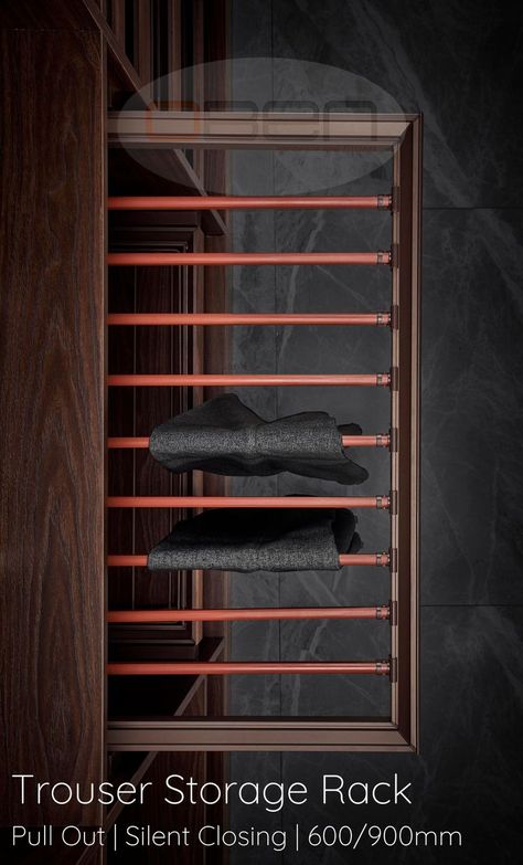 PULLOUT SILENT CLOSING Trouser Rack, Luxury Closets, Closets Design, Luxury Closets Design, Hanging Rack, Wardrobe Accessories, Hanging Racks, Luxury Closet, Closet Design