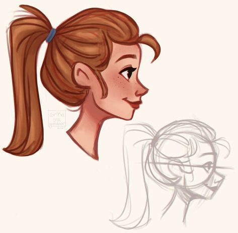 Side View Character Design, Person Side View Drawing, Profile View Reference, Cartoon Side Profile, Side Profile Illustration, Cartoon Side View, Faces In Profile, Side Face Drawing, Disney Style Drawing