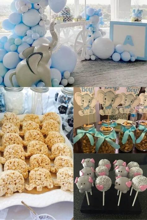 Baby Girl Elephant Shower Ideas Theme, Baby Elephants Baby Shower Ideas, Dumbo Baby Shower Theme Boys, Baby Elephant Baby Shower Ideas For Girl, Elephant Themed Baby Shower Ideas Girl, Elephant Shower Ideas, Elephant Boy Baby Shower Theme, A Little Peanut Is On The Way, Dumbo Themed Baby Shower Ideas