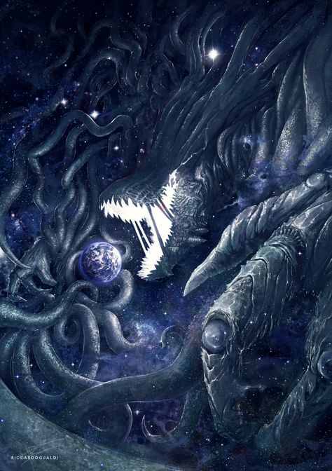 Lovecraftian Horror, Eldritch Horror, Fantasy Beasts, Cosmic Horror, 다크 판타지, Monster Concept Art, Alien Creatures, Fantasy Monster, Fantasy Creatures Art