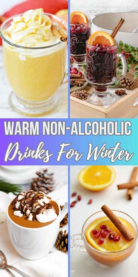 Warm Non-Alcoholic Drinks For Winter | Warm Mocktail Ideas | Warm Drinks For Winter | Non-Alcoholic Drink Ideas | Warm Drink Ideas #WarmDrinks #NonAlcoholic #Mocktails #WinterDrinks #DrinkRecipes Party Drink Recipes Nonalcoholic, Hot Apple Cider Mocktail Non Alcoholic, Hot Drinks For Winter Non Alcoholic, Hot Mocktail Recipe, Non Alcoholic Coffee Drinks, Non Alcoholic Hot Drinks, Non Achololic Drinks Recipes, Cozy Fall Drinks Nonalcoholic, Hot Drink Recipes Nonalcoholic