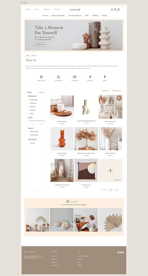 Home and decor store concept website and app on Behance Cozy Modern Aesthetic, Webpage Design Inspiration, Webpage Design Layout, Website Ui Ux Design, Modern Minimalist Home Decor, Unique Website Design, Home Decor Websites, Website Design Inspiration Layout, Store Concept