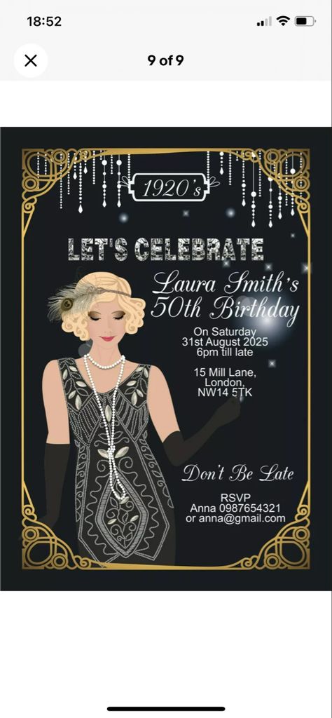 Gatsby Party Invitations, 20s Party, Roaring 20s Party, Great Gatsby Party, 50th Party, Gatsby Party, Party Invites, Roaring 20s, Lets Celebrate