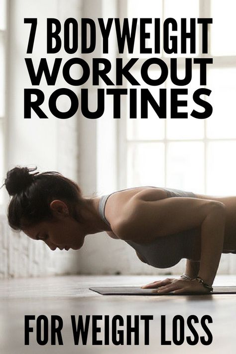 7 Bodyweight Workout Routine Ideas for Beginners | Perfect for women and men, these free exercise routines will teach you how to complete a full body workout at home to sculpt and tone your body while also losing weight. These no equipment exercises include HIIT and can be intense as you want them to be, and they will target your arms, legs, core, upper body, abs, and glutes. #bodyweight #fitness #workout #loseweight #cardio #exercises #HIIT #womensworkout #femalefitness Free Weight Workouts For Women, Weight Workouts For Women, Equipment Exercises, Bodyweight Workout Routine, Weight Workouts, Workout Hiit, Cardio Exercises, Full Body Workout At Home, Workouts For Women