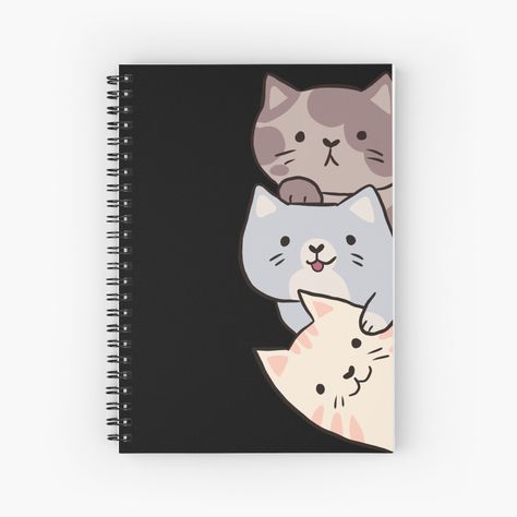 Get my art printed on awesome products. Support me at Redbubble #RBandME: https://www.redbubble.com/i/notebook/Cute-cat-pile-Peeking-by-Yarafantasyart/135144174.WX3NH?asc=u Cute Journal Cover Design, Notebook Cover Page Ideas, Book Cover For School, Cute Front Cover Notebook Ideas, Cat Notebook Cover, Notebook Cover Drawing Ideas, Cute Notebook Cover Ideas, Cute Book Cover Design Diy, Peeking Cat Drawing