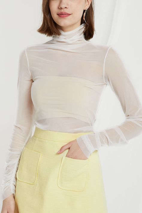 Brynlee Mesh Turtleneck Top | Women's Tops | STORETS – storets.com Lace Mesh Dress, Mesh Turtleneck, Organza Blouse, Turtleneck Top, Women Shirts Blouse, Turtle Neck Top, Online Fashion Stores, Outfits Summer, Clothes Accessories