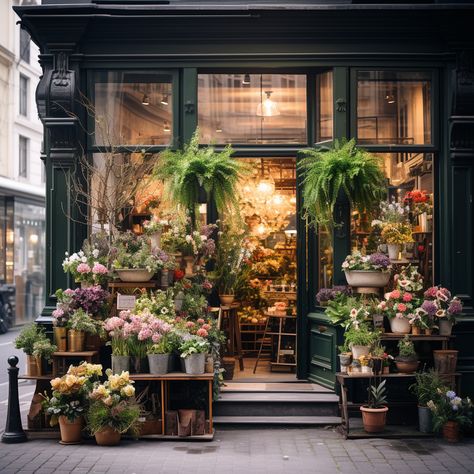 Tiny Florist Shop, Flower Shop Design Store Fronts, Flower And Wine Shop, Flower Shop Layout Design, French Flowers Aesthetic, Boutique Flower Shop, Paris Floral Shop, Floral Store Design, Rustic Flower Shop Interior