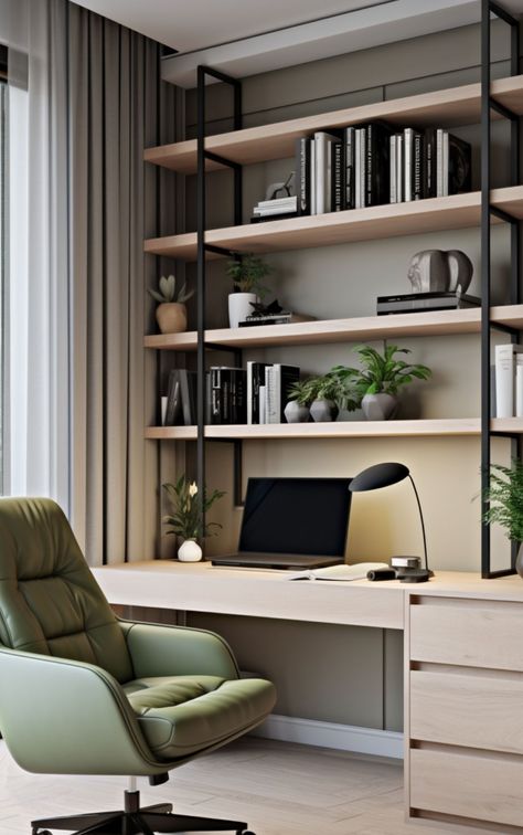 office room office desk decor work from home wfh office ideas office interior design modern office interiors modern design office setup Modern Home Offices, Study Room Design, Small Home Offices, Home Office Ideas, Small Home Office, Working Space, Modern Home Office, Home Office Setup, Home Office Space