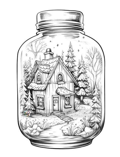 50 Snow House In Jar Grayscale Coloring Pages - Instant Download - Printable Dark/Light Coloring pages for kids #coloringpagesforkids Coloring page for kids #coloringpageforkids Kids coloring page #kidscoloringpage 13.523 Inspirational Quotes Coloring, Easy Christmas Drawings, Coloring Pages Adult, Coloring Pages Winter, Owl Coloring Pages, Snow House, Quote Coloring Pages, Unique Coloring Pages, Grayscale Coloring Pages