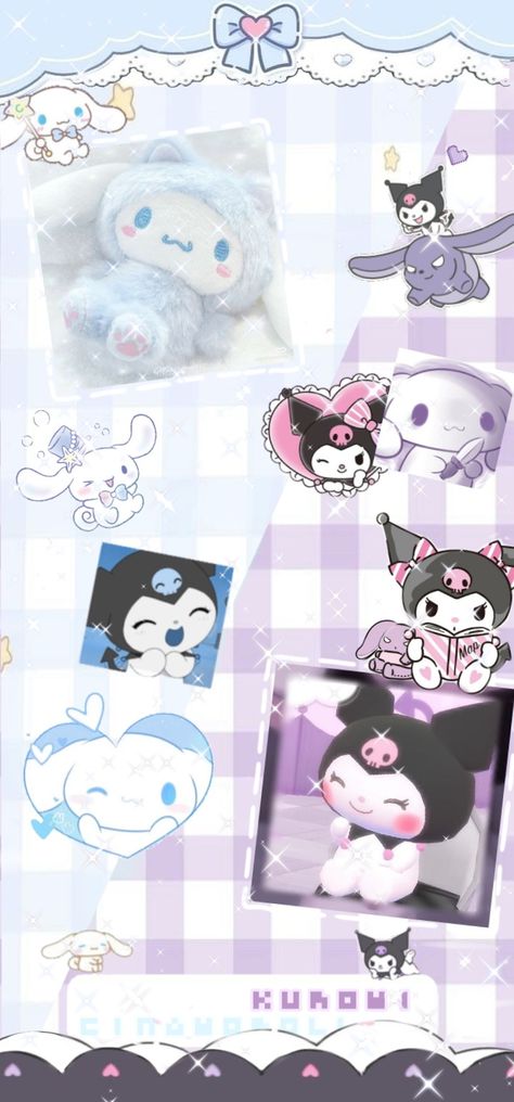 #sanrio #itried #wallpaper #kuromi #cinnamoroll feel free to use!, hope ya'll like it :') Cinnamoroll X Kuromi, Sanrio Wallpaper Kuromi, Wallpaper Kuromi, Kuromi Wallpaper, Miku Hatsune Chibi, Hello Kitty Printables, Best Friend Wallpaper, Walpaper Hello Kitty, Hello Kitty Crafts