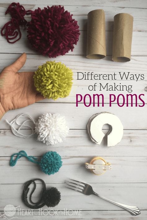 Pom Pom Projects, Making Pom Poms, Pompon Diy, Crafts For The Home, Knitting Amigurumi, Pom Crafts, Diy Pom Poms, Amigurumi Knitting, Hoodie Diy