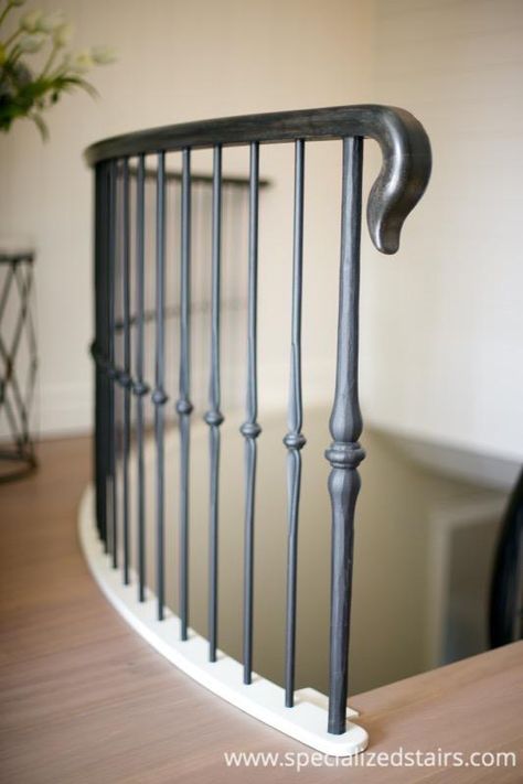 French Inspired - Specialized Stair & Rail Metal Stairs Railing Ideas, European Stair Railing, Stair Balusters Iron, Interior Iron Railings, Indoor Wrought Iron Railing, Farmhouse Baluster Ideas, Wrought Iron Stair Balusters, Indoor Stair Railing Ideas Iron, French Stair Railing