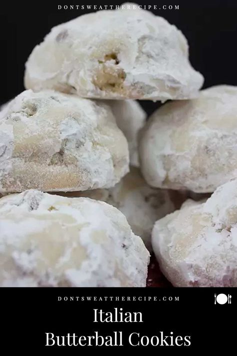 Tender, melt in your mouth delicious Italian Butterball Cookies! An easy recipe to bake up any time of the year. #butterball #cookies Butter Ball Cookies Recipe, Butterball Cookies, Italian Wedding Cookies, Italian Butter Cookies, Spritz Cookie Recipe, Christmas Cookie Recipes Holiday, Italian Cookie, Italian Christmas Cookies, Italian Cookie Recipes