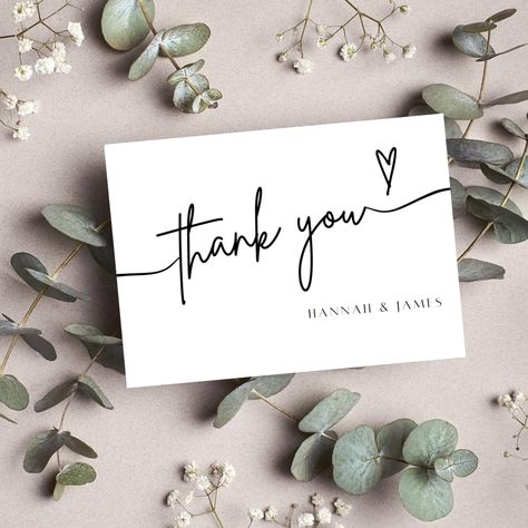 Minimalist Wedding Thank You Card, Modern Wedding Thank You Card Editable Template, Canva Template, Wedding Decor, Wedding Printable Card https://etsy.me/3UJSJUr #white #wedding #black #minimalist #minimalistwedding #thankyoucard #weddingdecoration #decor #modernweddin Editable Birthday Cards, Bridal Tea Party, Wedding Printable, Black Minimalist, Bridal Tea, Wedding Black, Template Wedding, Thank You Card Template, Invitation Card Design