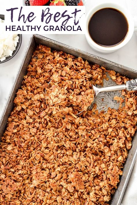 Better Than Martha Stewart Granola, Homemade Vanilla Granola, Healthy Granola Recipe Clean Eating, Granola With Protein Powder, How To Make Granola Healthy, Granola Without Nuts Recipe, No Sugar Granola Recipe, Soft Granola Recipe, Healthy Granola Recipe Low Sugar