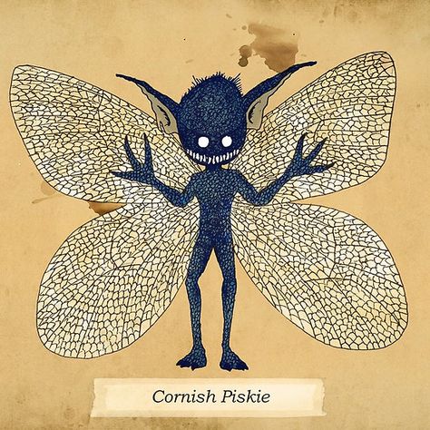 Cornish Piskie Cornish Tattoo, Cornish Mythology, Cornish Piskies, Cornish Folklore, British Folklore, Halloween 2017, A Level Art, Kids Halloween, Pixie Dust