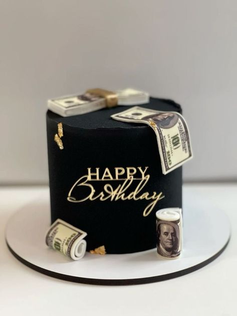 38 Birthday Cake Men, Money Cakes For Men, Cake Money Design, 18th Birthday Party Ideas Men, 25th Birthday Decoration For Him, Elegant Cake For Men, Simple Cake Designs Birthday For Men, Cake Decor For Men, Mens Bday Cakes