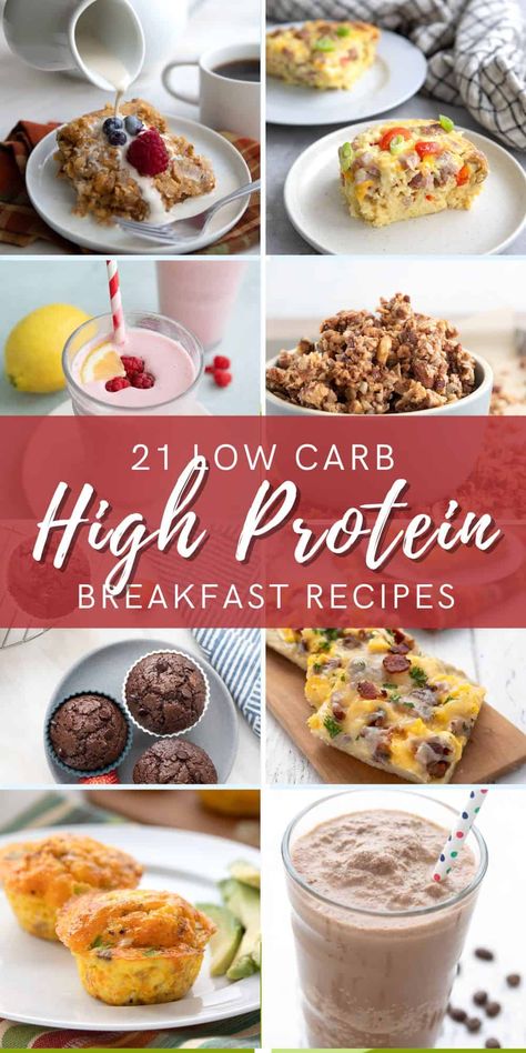 Fuel up for your busy day with these 21 High Protein Breakfast Ideas. They are low in carbs, full of flavor, and packed with healthy ingredients. Kick the day off right! High Protein Low Carb Breakfast, 1000 Calorie, 200 Calorie, Low Carb High Protein, Breakfast Low Carb, Protein Dinner, 100 Calorie, Postre Keto, High Protein Low Carb Recipes