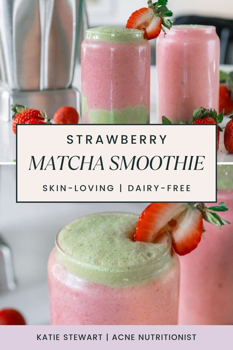 Matcha Fruit Smoothie Recipe, Matcha Berry Smoothie, Matcha Collagen Smoothie, Strawberry Matcha Smoothie, Matcha Recipes Healthy, Matcha Breakfast Smoothie, Matcha Smoothie Recipe Healthy, Matcha Protein Smoothie, Macha Smoothie