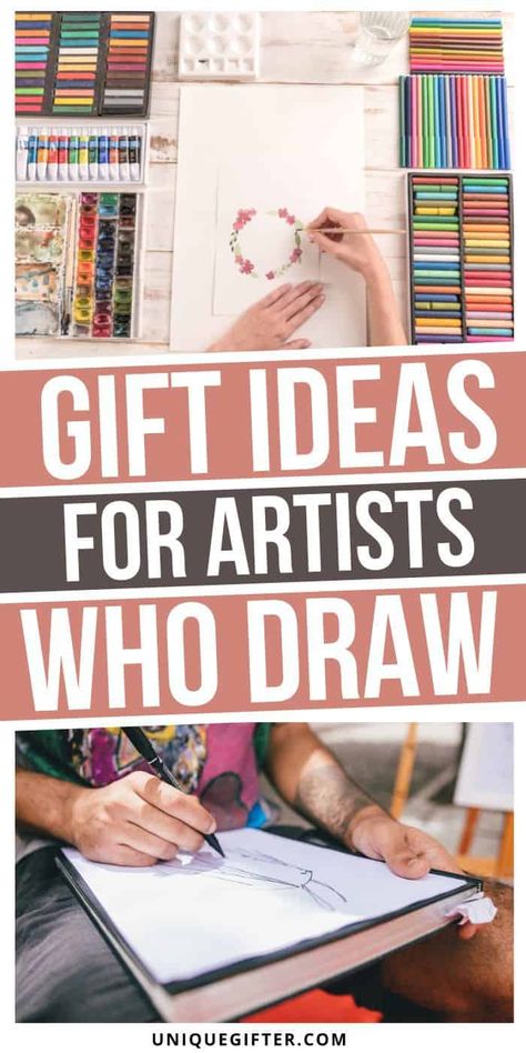 Gift Ideas for Artists Who Like to Draw | Artist Gifts | Drawing Supplies and Accessories | Presents for the Artist in Your Life | Drawing Related Gifts #artistgiftideas #artistgifts #drawinggifts #artsupplies Gift Ideas For Sketch Artists, Sketch Book Gift Ideas, Gifts For Artist Boyfriend, Gift Box Art Drawing, Drawing Items Products, Gifts For Teen Artists, Gift For Artistic Girl, Gifts For An Artist Friend, Cool Gifts For Artists