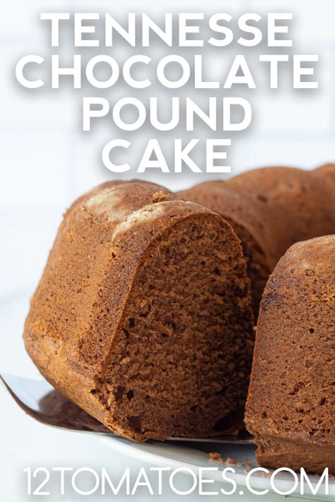 Tennessee Chocolate Pound Cake | 12 Tomatoes Chocolate Pound Cake Recipe Easy, 2 Step Pound Cake, Moist Chocolate Pound Cake Recipe, Chocolate Cream Cheese Pound Cake, Chocolate Pound Cake Recipe, Homemade Chocolate Pound Cake, Mile High Pound Cake Recipe, Pound Cake With Chocolate Icing, Old Fashioned Chocolate Pound Cake