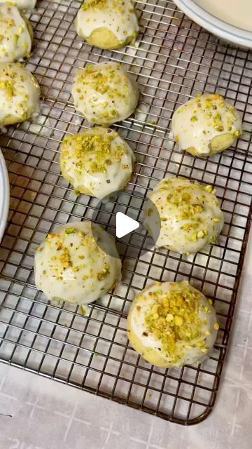 Rossella Rago CookingWithNonna on Instagram: "Pistachio Ricotta Cookies 💚🇮🇹
.
Ingredients ⬇️
For the Cookies:
12 ounces shelled pistachios
2 cups sugar
1 cup unsalted butter, softened
1 pound ricotta cheese
2 packets vanillina powder or 2 teaspoons vanilla extract
2 large eggs
4 cups all purpose flour
1 tablespoons baking powder
1 teaspoon salt
For the Icing:
2 cups powdered sugar
3 tablespoons milk
chopped pistachio
Method ⬇️
For the Cookies:
Preheat oven to 350 degrees F.
In a food processor add the pistachios and process until finely ground. About 1 minute. Set aside.
In large bowl, with mixer at low speed, beat sugar and  butter until blended.
Increase speed to high; beat until light and fluffy, about 5 minutes.
At medium speed, beat in ricotta, vanilla, ground pistachio and eggs un Cooking With Nonna, Seed Cookies, Cracker Toppings, Diy Cheese, Ricotta Cookies, Italian Cookies, Xmas Cookies, Brownie Cookies, Stuffed Shells