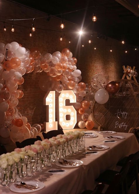 Sweet Sixteen Venues, Sweet 16 Venues, Sweet Sixteen Themes, Sweet Sixteen Party Themes, Sweet 16 Party Planning, Rose Gold Birthday Party, Sweet 16 Party Themes, Super Sweet 16, Sweet 16 Party Decorations