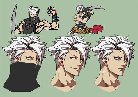 Chipp Zanuff Concept Artwork - Guilty Gear -Strive- Art Gallery Robo Ky, Daisuke Ishiwatari, Takehito Harada, Happy Chaos, Character Reference Sheet, Character Template, Gear Art, Basic Drawing, Guilty Gear