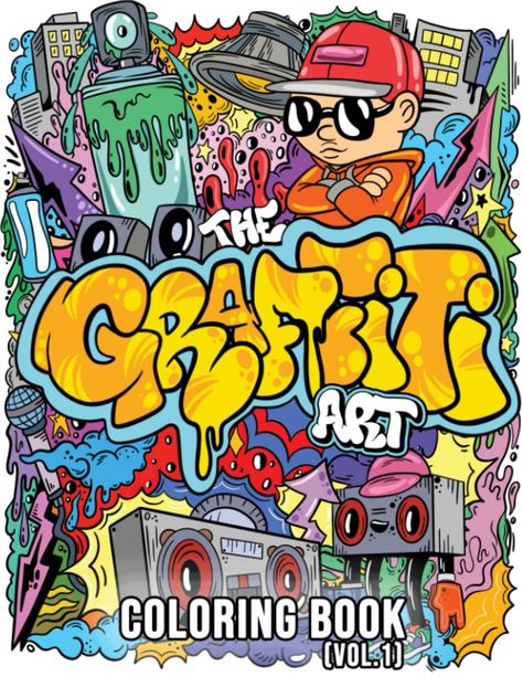 Graffiti Coloring, Graffiti Books, Adults Coloring, Graffiti Illustration, Graffiti Street Art, Adult Coloring Designs, Graffiti Designs, Coloring Book For Adults, Graffiti Drawing