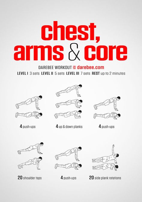 Chest, Arms & Core Workout Core Workout Beginner, Arms And Core Workout, Beginner Core Workout At Home, Arm Workout Without Weights, Kitchen Pantry Organization Ideas, Chest And Arm Workout, Core Workout Men, Chest Day Workout, Arm Workout Men