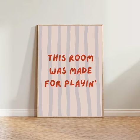 LaSalleAffiche - Etsy Bright Fun Playroom, Play Room Set Up Boys, Play Room Aesthetic Room Decor, Playroom Wall Paint, Playroom Living Room, Kids Prints Design, Playroom Art Area, Fun Toddler Room, Teal Playroom