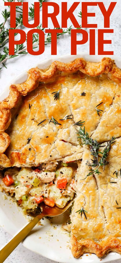 Turkey Potpie, Potpie Recipe, Turkey Pot Pie Easy, Turkey Pot Pie Recipe, Pot Pie Filling, Turkey Pot, Christmas Meal, Pot Pie Recipe, Carlsbad Cravings