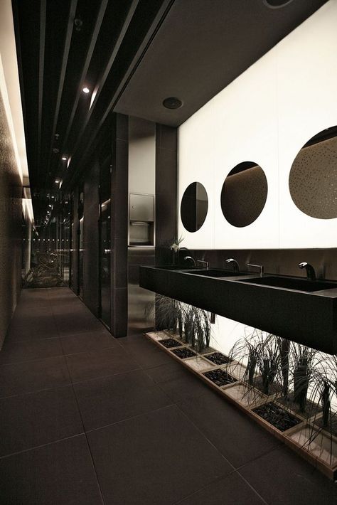 Radisson Hotel Lobby by Tanju Özelgin Public Restroom Design, Commercial Bathroom Designs, Fancy Bathroom, Toilette Design, Wc Design, Public Hotel, Restroom Design, Public Bathrooms, Washroom Design