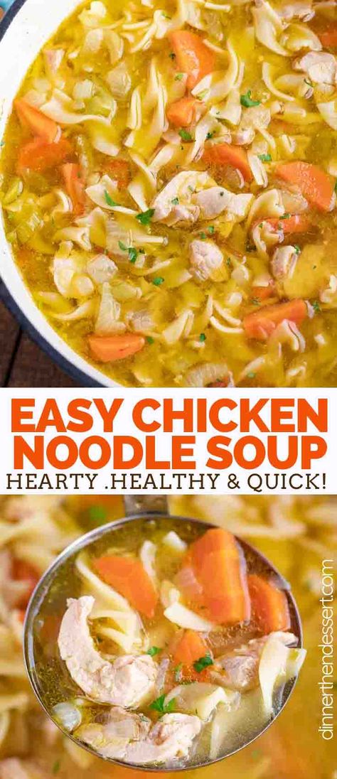 Chicken Carrots, Chicken Noodle Soup Easy, Soup Healthy, Carrots Celery, Diner Recept, Chicken Noodle Soup Homemade, Noodle Soup Recipes, Soup Recipes Chicken Noodle, Soup Dinner