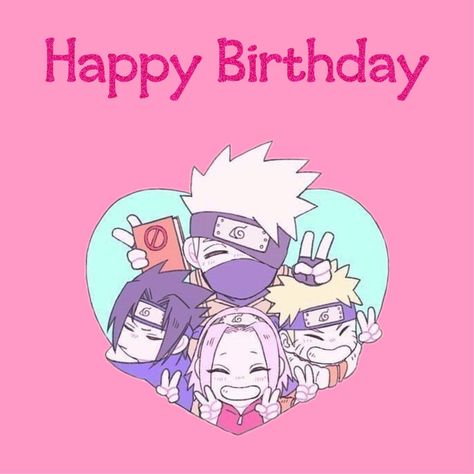 Naruto Birthday Wallpaper, Happy Birthday Kakashi, Anime Birthday Wallpaper, Naruto Birthday Cards, Anime Birthday Drawing, Postcard Happy Birthday, Happy Birthday Drawing Anime, Happy Birthday Anime Art, Anime Birthday Cards