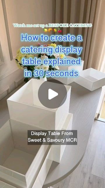 Dinner Party Food Display, Sheet Cake Dessert Table Display, Tiered Buffet Display, How To Display Plastic Utensils For Party, Diy Food Table Display, Diy Buffet Risers Food Displays, Food Risers Display Diy, Chaffing Dish Display Diy, Buffet Set Up Ideas Display