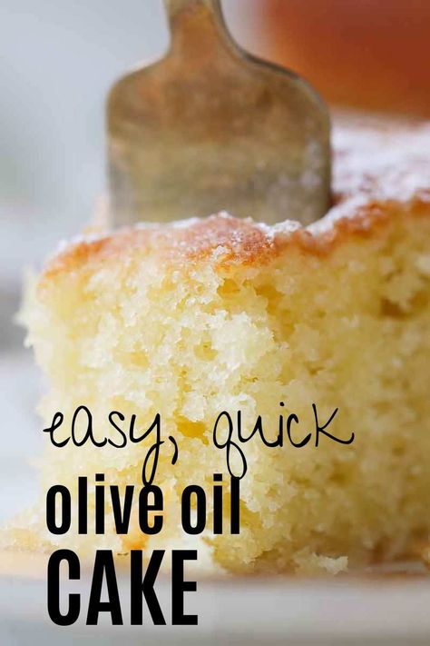 This Olive Oil Cake is moist and tender, perfectly flavored with olive oil and a hint of lemon. With easy-to-follow instructions, you can pull this cake together in under 30 minutes! It stays moist for a whole week at room temperature and the flavor improves overnight! This is my most requested recipe when I make it for parties, friends or birthdays. Seriously the best olive oil cake you'll ever try straight from a professional pastry chef.