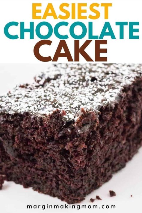 This chocolate cake recipe is made from scratch and only uses one bowl! Sour cream makes it super moist and tender, and it's a decadent treat you can easily make with what you have on hand. Chocolate Cake Recipe Simple, Sour Cream Cake Recipe From Scratch, Cake Recipe With Sour Cream, Chocolate Sour Cream Cake, One Bowl Chocolate Cake Recipe, One Bowl Chocolate Cake, Small Chocolate Cake, Sour Cream Desserts, Chocolate Snack Cake