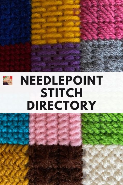 Needlepoint Stitch Directory | Needlepointers.com Free Plastic Canvas Stitches, Bargello Needlepoint Stitches, Skip Tent Needlepoint Stitch, Diy Needlepoint Pattern, Easy Needlepoint Background Stitches, T Stitch Needlepoint, Needlepoint Filler Stitches, Basic Needlepoint Stitches, Corduroy Needlepoint Stitch