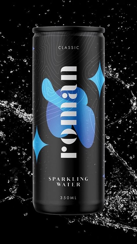 Beverage Design, Drink Label Design, Beverage Packaging Design, Masculine Graphic Design, Can Design Packaging, Drink Packaging Design, Sparkling Water Design, Beverage Can Design, Energy Drink