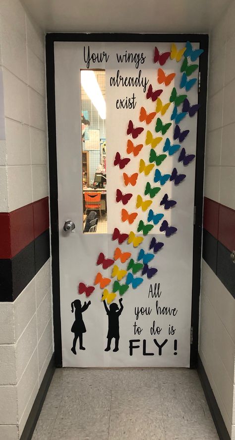 All you have to do is fly! Classroom door idea. Classroom Decoration Ideas, Elementary Classroom Themes, Diy Classroom Decorations, School Door Decorations, School Doors, Door Decorations Classroom, Diy Classroom, Class Decoration, Classroom Door