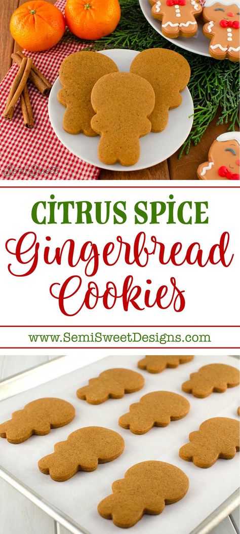 Citrus Spice Gingerbread Cookie Recipe Semi Sweet Designs Cookies, Citrus Gingerbread Cookies, Orange Gingerbread Cookies, Rollout Cookie Recipe, Sugar Cookie Flavors, Gingerbread Treats, Stamped Cookies, Semi Sweet Designs, Specialty Cookies