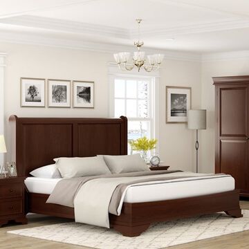 Mahogany Bedroom Furniture, Cherry Wood Bedroom, Panel Bed Frame, Mahogany Headboard, Mahogany Bed, Wooden Wardrobe Design, 5 Piece Bedroom Set, King Size Platform Bed, Project House