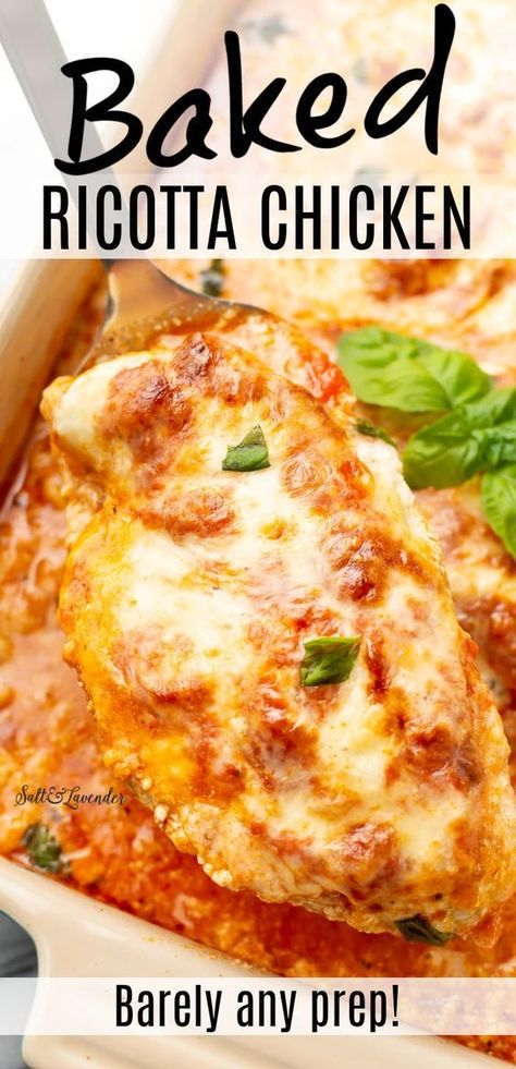 Ricotta Chicken, Ricotta Stuffed Chicken, Baked Ricotta, Chicken Breast Recipes Baked, Ricotta Recipes, Chicken Entrees, Chicken Main Dishes, Chicken Recipes Casserole, Chicken Dishes Recipes