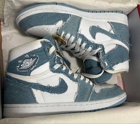 Air Jordan 1 Jeans, Jean Jordan 1s, Jordan 1 High Denim, Denim Jordan 1, Denim Jordans, Jordan 1 Denim, Jordan 1 Aesthetic, Jeans And Jordans, Jordan Jeans