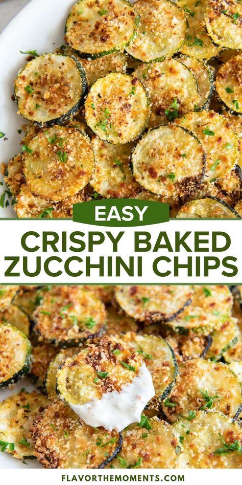 Crispy Baked Zucchini Chips are a healthy snack or side dish that everyone loves! They're crisp, addictive and so easy to make! #zucchini #vegetarian #appetizer Baked Zucchini Chips, Vegetable Side Dishes Healthy, Baked Zucchini, Zucchini Chips, Skincare Order, Resep Diet, Makanan Diet, Health Dinner Recipes, Veggie Side Dishes