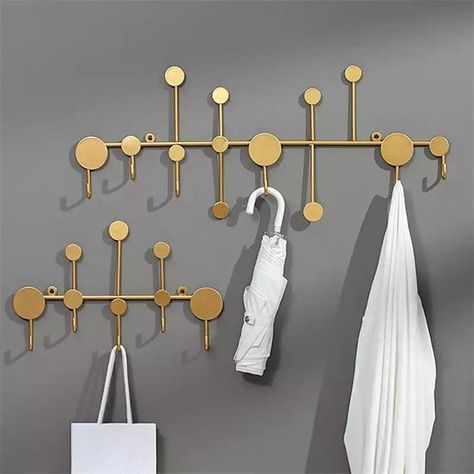 Black Wall Hooks, Clothes Pegs, Bar Storage, Hanger Home, Storage Wall, Hanging Closet, Key Storage, Cool Mirrors, Entryway Organization