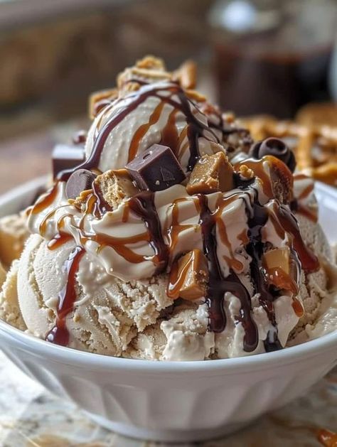 The Pioneer woman - Ree drummond ! | Get ready for a decadent delight: Snickers & Reese's Cookie Dough Ice Cream Extravaganza | Facebook Reeses Ice Cream, Reeses Cookies, Pioneer Woman Ree Drummond, Cookie Dough Ice Cream, Ree Drummond, The Pioneer Woman, Keto Desserts, Pioneer Woman, Frozen Desserts